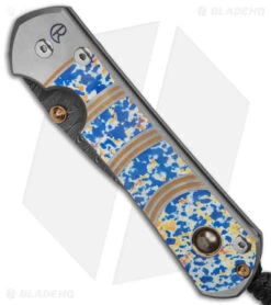 Chris Reeve Large Sebenza 31 Unique Graphic Pyrite Cabochon (3.6" Ladder Damasc) -Chris Reeve Store CR Large Sebenza 31 Unique with Cabochon Damascus Ladder DP BS19 E Pyrite BHQ 143557 td spine