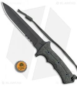 Chris Reeve Knives Green Beret Fixed Blade Knife (7" Black Serr) -Chris Reeve Store Chris Reeve Knives Green Beret Serr BHQ 7853 jr bottlecap