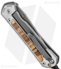 Chris Reeve Large Sebenza 21 Knife W/ Spalted Beech Inlays (3.625" Ladder Dam) -Chris Reeve Store Chris Reeve Knives Large Sebenza 21 Spalted Beech Inlays Ladder Damascus L21 1166 BHQ 87895 jr side