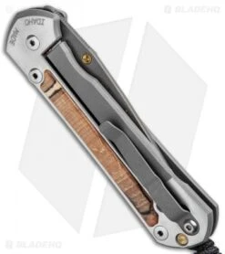 Chris Reeve Large Sebenza 21 Knife W/ Spalted Beech Inlays (3.625" Raindrop Dam) -Chris Reeve Store Chris Reeve Knives Large Sebenza 21 Spalted Beech Inlays Raindrop Damascus L21 1168 BHQ 87896 jr side