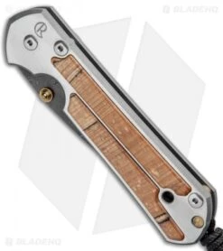 Chris Reeve Large Sebenza 21 Knife W/ Spalted Beech Inlays (3.625" Raindrop Dam) -Chris Reeve Store Chris Reeve Knives Large Sebenza 21 Spalted Beech Inlays Raindrop Damascus L21 1168 BHQ 87896 jr spine