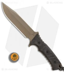 Chris Reeve Knives Pacific Fixed Blade Black Canvas Micarta (6.3" FDE PVD) -Chris Reeve Store Chris Reeve Knives Pacific Black Canvas Micarta FDE PVD BHQ 90353 er bottlecap