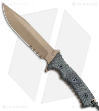 Chris Reeve Knives Pacific Fixed Blade Black Canvas Micarta (6.3" FDE PVD Serr) 3 Chris Reeve Knives Pacific Fixed Blade Black Canvas Micarta (6.3" FDE PVD Serr)