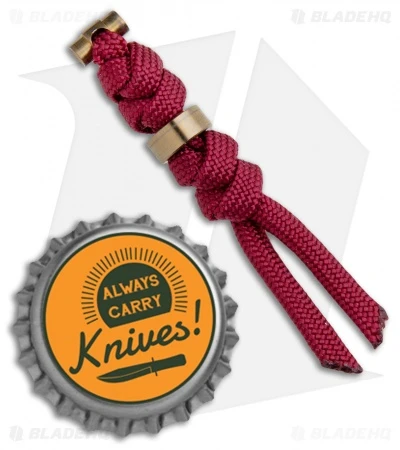 Chris Reeve Knives Sebenza 31 Burgundy Cord Tie Lanyard W/ Gold Bead 4 Chris Reeve Knives Sebenza 31 Burgundy Cord Tie Lanyard W/ Gold Bead - Image 2