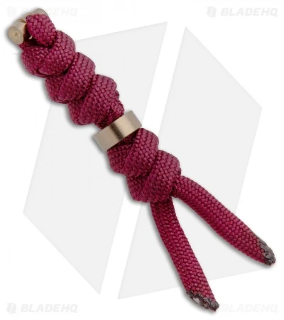 Chris Reeve Knives Small Burgundy Cord Tie Lanyard W/ Gold Bead 3 Chris Reeve Knives Small Burgundy Cord Tie Lanyard W/ Gold Bead