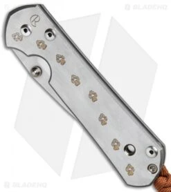 Chris Reeve Large Sebenza 21 Knife CGG Gold Paw Prints (3.625" Satin) *Used* -Chris Reeve Store Chris Reeve Large Sebenza 21 Gold Paw Prints BHQ 70979 jr spine