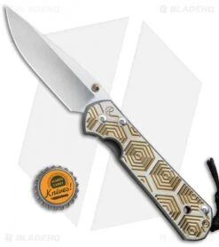 Chris Reeve Large Sebenza 21 Knife CGG Gold Hex (3.625" Stonewash) -Chris Reeve Store Chris Reeve Large Sebenza 21 Hex Gold BHQ 67727 jr bottlecap