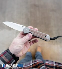 Chris Reeve Large Sebenza 21 Insingo Knife W/ Natural Micarta Inlays (3.625" SW) -Chris Reeve Store Chris Reeve Large Sebenza 21 Insingo Knife w Natural Micarta Inlays SW BHQ 94287 kp in hand web