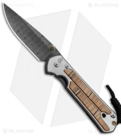 Chris Reeve Large Sebenza 21 Knife W/ Spalted Beech Inlays (3.625" Damascus)