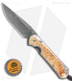 Chris Reeve Large Sebenza 31 Inlay Box Elder (3.6" Raindrop Damascus) -Chris Reeve Store Chris Reeve Large Sebenza 31 Box Elder Raindrop Damascus BHQ 98958 LS Bottlecap