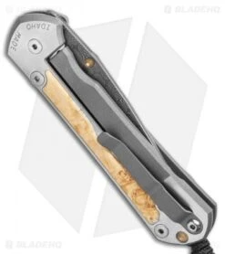 Chris Reeve Large Sebenza 31 Inlay Box Elder (3.6" Raindrop Damascus) -Chris Reeve Store Chris Reeve Large Sebenza 31 Box Elder Raindrop Damascus BHQ 98958 LS Side