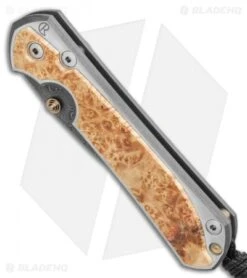 Chris Reeve Large Sebenza 31 Inlay Box Elder (3.6" Raindrop Damascus) -Chris Reeve Store Chris Reeve Large Sebenza 31 Box Elder Raindrop Damascus BHQ 98958 LS Spine