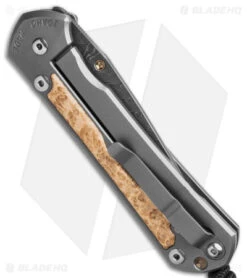 Chris Reeve Large Sebenza 31 Frame Lock Knife Box Elder (3.625" Boomerang Dama) -Chris Reeve Store Chris Reeve Large Sebenza 31 FL Kife Box Elder 3in Boomerang Damascus BHQ 141308 td side