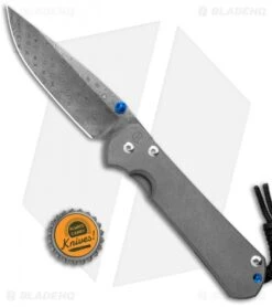 Chris Reeve Large Sebenza 31 Frame Lock Knife Ti (3.625" Raindrop Damascus) -Chris Reeve Store Chris Reeve Large Sebenza 31 FL Raindrop Damascus BHQ 99020 jr bottlecap