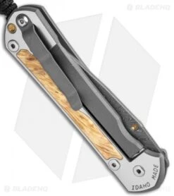 Chris Reeve Large Sebenza 31 Box Elder (3.62" Boomerang Damascus) Left-Hand -Chris Reeve Store Chris Reeve Large Sebenza 31 LEFT HAND Box Elder Boomerang Damascus BHQ 118512 JR side