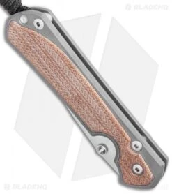 Chris Reeve Left-Hand Large Sebenza 31 Knife Natural Micarta (3.625" Stonewash) -Chris Reeve Store Chris Reeve Large Sebenza 31 Natural Micarta Left Hand BHQ 98934 LS Spine