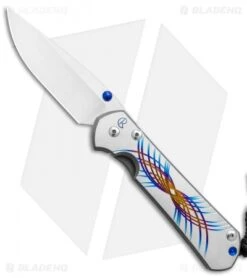 Chris Reeve Large Sebenza 31 Knife Unique Graphic Blue Swirl (3.6" Satin)