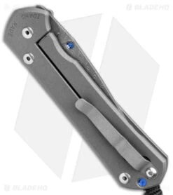 Chris Reeve Large Sebenza 31 Unique Graphic Lolite Inlay (3.6" Boomerang Damasc) -Chris Reeve Store Chris Reeve Large Sebenza 31 Unique Graphic Lolite Boomerang Damascus BHQ 144655 jr side