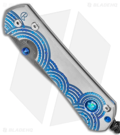 Chris Reeve Large Sebenza 31 Unique Graphic Triple Mosaic Opal Blue (3.6" Rain.) 4 Chris Reeve Large Sebenza 31 Unique Graphic Triple Mosaic Opal Blue (3.6" Rain.) - Image 2