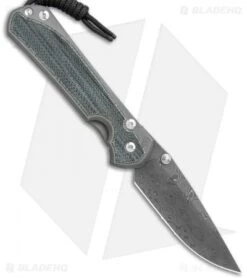 Chris Reeve Large Sebenza 31 Black Micarta Raindrop Damascus Left Hand