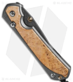 Chris Reeve Left Hand Large Sebenza 31 Box Elder (3.6" Raindrop Damascus) -Chris Reeve Store Chris Reeve Left Hand Large Sebenza 31 Inlay Box Elder 3in Raindrop Damascus BHQ 98957 td side