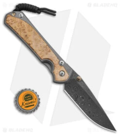 Chris Reeve Left Hand Large Sebenza 31 Box Elder (3.6" Raindrop Damascus) -Chris Reeve Store Chris Reeve Left Hand Large Sebenza 31 Inlay Box Elder 3in Raindrop Damascus BHQ 98957 td size