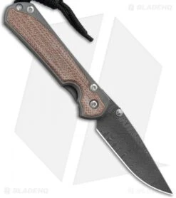 Chris Reeve Left Hand Small Sebenza 31 Natural Micarta Ladder Damascus