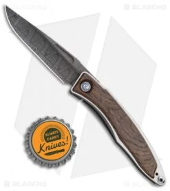 Chris Reeve Mnandi Folding Knife Bog Oak Inlay (2.75" Damascus) -Chris Reeve Store Chris Reeve Mnandi Bog Oak Basketweave Damascus BHQ 114480 jr bottlecap