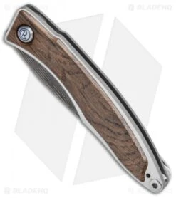 Chris Reeve Mnandi Folding Knife Bog Oak Inlay (2.75" Damascus) -Chris Reeve Store Chris Reeve Mnandi Bog Oak Basketweave Damascus BHQ 114480 jr spine