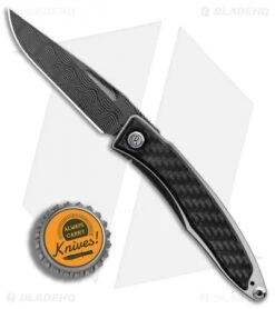 Chris Reeve Mnandi Gentleman's Knife Carbon Fiber (2.75" Basketweave Damascus) -Chris Reeve Store Chris Reeve Mnandi Gentlemans Knife Carbon Fiber Basketweave Damascus BHQ 78013 er bottlecap