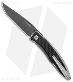 Chris Reeve Mnandi Left Handed Knife Carbon Fiber (2.75" Basketweave Damascus) -Chris Reeve Store Chris Reeve Mnandi Left Handed Carbon Fiber Basketweave Damascus BHQ 90356 er