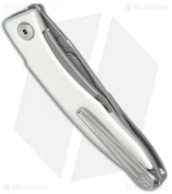 Chris Reeve Mnandi Knife Mammoth Inlay (2.75" Basketweave Damascus) -Chris Reeve Store Chris Reeve Mnandi Mammoth Inlay Basketweave Damascus BHQ 79724 jr side