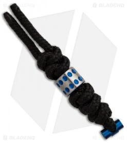 Chris Reeve Knives Small Black Cord Tie Lanyard W/ Silver Bead