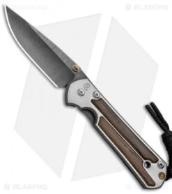 Chris Reeve Small Sebenza 21 Knife W/ Bog Oak Inlays (2.94" Ladder Damascus)