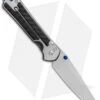 Chris Reeve Left-Hand Small Sebenza 21 Tanto Knife CF Inlays (2.94" Stonewash) -Chris Reeve Store Chris Reeve Small Sebenza 21 Tanto Left Handed CF Inlays SW BHQ 90354 er side open
