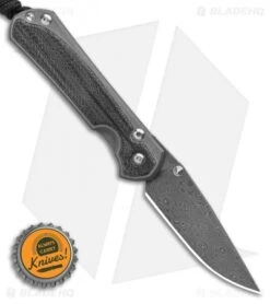 Chris Reeve Left Hand Small Sebenza 31 Black Micarta (2.94" Raindrop Dama) -Chris Reeve Store Chris Reeve Small Sebenza 31 Black Micarta Raindrop Damascus Left Hand BHQ 98986 LS Bottlecap