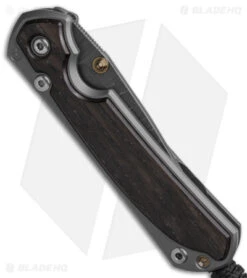 Chris Reeve Left Hand Small Sebenza 31 Bog Oak (3" Ladder Damascus) -Chris Reeve Store Chris Reeve Small Sebenza 31 Bog Oak Ladder Damascus Left Hand BHQ 98992 td side