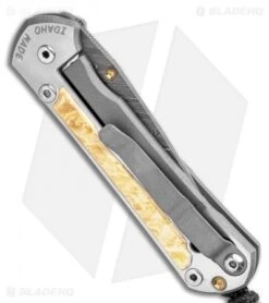 Chris Reeve Small Sebenza 31 Box Elder Boomerang Damascus (3" Damascus) -Chris Reeve Store Chris Reeve Small Sebenza 31 Box Elder Boomerang Damascus 3 Damascus BHQ 121931 LS Side