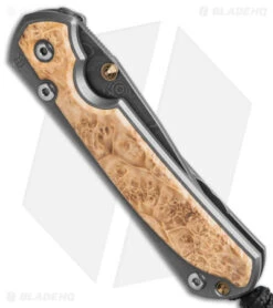 Chris Reeve Left Hand Small Sebenza 31 Frame Lock Knife Box Elder (3" Raindrop) -Chris Reeve Store Chris Reeve Small Sebenza 31 Knife Box Elder LH 3in Raindrop Dama BHQ 98995 td side