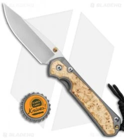 Chris Reeve Small Sebenza 31 Knife Box Elder Double Lug Knife (2.94" SW) -Chris Reeve Store Chris Reeve Small Sebenza 31 Ti Box Elder Double Thumb Lug SW BHQ 98999 jr bottlecap