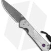 Chris Reeve Small Sebenza 31 Frame Lock Knife Gray Titanium (3" Damascus) -Chris Reeve Store Chris Reeve Small Sebenza 31 Unique Graphic Amethyst B Milled Dots Damascus BHQ 172988 jr