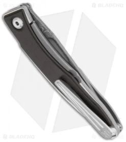 Chris Reeve Mnandi Knife Gabon Ebony (2.75" Damascus) -Chris Reeve Store chris reeve folder mnandi with gabon ebony stainless damascus raindrop side