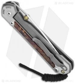 Chris Reeve Large Sebenza 21 Knife W/ Honduran Rosewood & 2 Studs (3.625" Plain) -Chris Reeve Store chris reeve large sebenza 21 wood hondruan rosewood double thumb lug side