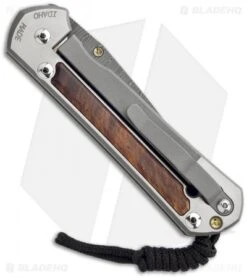 Chris Reeve Large Sebenza 21 Knife W/ Honduran Rosewood Inlay (3.625" Damascus) -Chris Reeve Store chris reeve large sebenza 21 wood honduran rosewood stainless damascus back