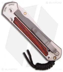 Chris Reeve Large Sebenza 21 Knife W/ Cocobolo Wood Inlay (3.625" Plain) -Chris Reeve Store chris reeve sebenza 21 wood cocobolo inlay back