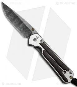 Chris Reeve Small Sebenza 21 Knife W/ Gabon Ebony Inlays (2.9" Ladder Damascus)